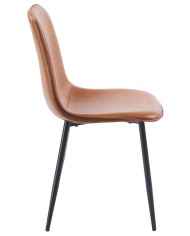 Silla PEÑAFIEL, metal, similpiel vintage marrón