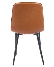 Silla PEÑAFIEL, metal, similpiel vintage marrón