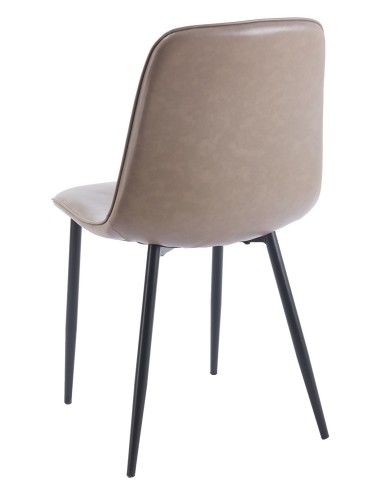 Silla PEÑAFIEL, metal, similpiel vintage gris