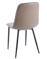 Silla PEÑAFIEL, metal, similpiel vintage gris