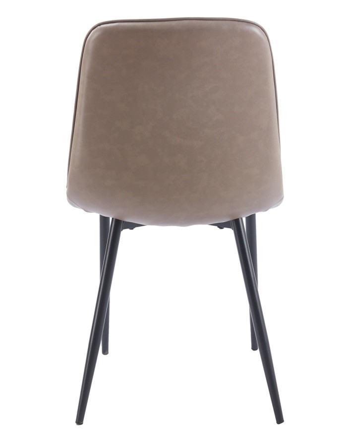 Silla PEÑAFIEL, metal, similpiel vintage gris