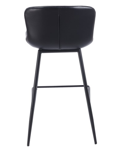 Taburete SAMPER, metal, similpiel vintage negra