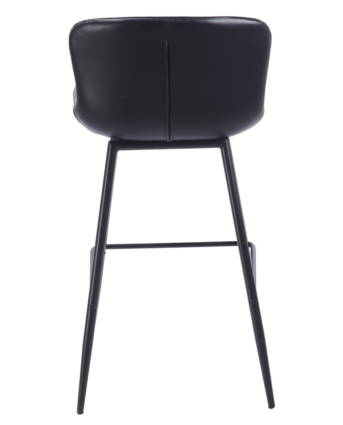 Taburete SAMPER, metal, similpiel vintage negra