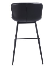 Taburete SAMPER, metal, similpiel vintage negra