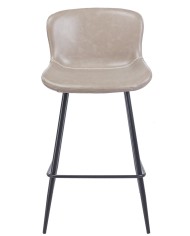 Taburete SAMPER, metal, similpiel vintage gris