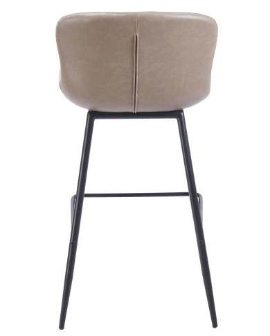 Taburete SAMPER, metal, similpiel vintage gris