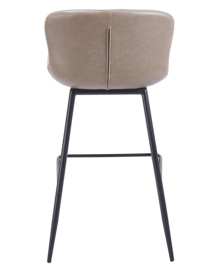 Taburete SAMPER, metal, similpiel vintage gris