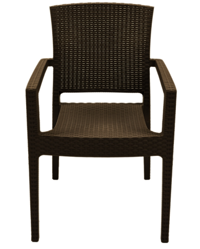 Sillón LARRY, apilable, polipropileno marrón chocolate