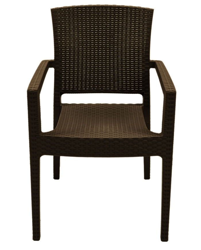 Sillón LARRY, apilable, polipropileno marrón chocolate