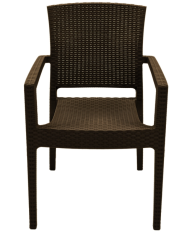 Sillón LARRY, apilable, polipropileno marrón chocolate