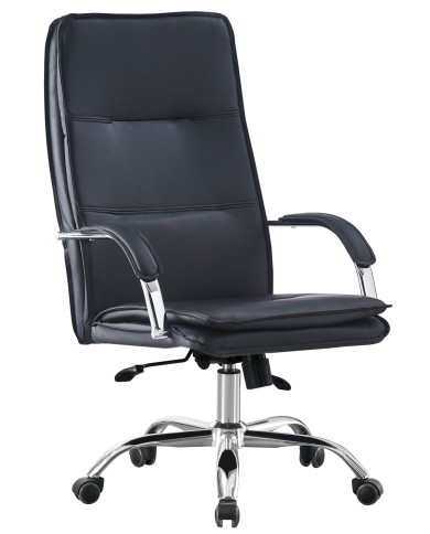 Sillón de oficina NEROTH, alto, mecanismo multifunción, similpiel negra