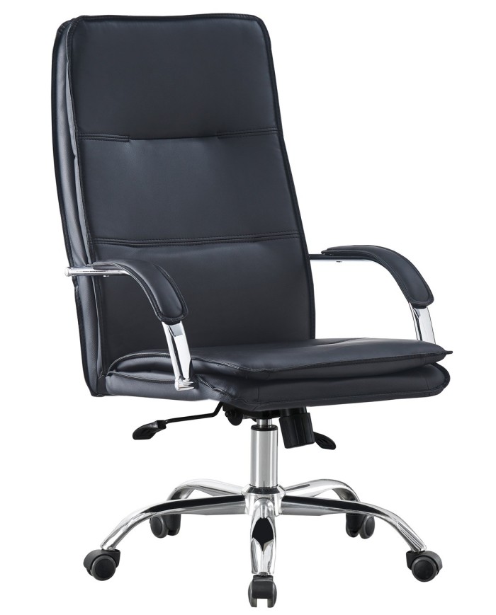 Sillón de oficina NEROTH, alto, mecanismo multifunción, similpiel negra