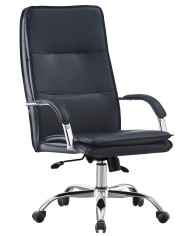 Sillón de oficina NEROTH, alto, mecanismo multifunción, similpiel negra