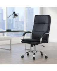 Sillón de oficina NEROTH, alto, mecanismo multifunción, similpiel negra