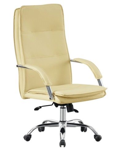 Sillón de oficina NEROTH, alto, mecanismo multifunción, similpiel crema