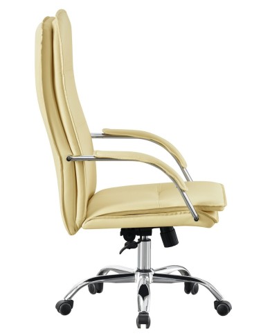 Sillón de oficina NEROTH, alto, mecanismo multifunción, similpiel crema
