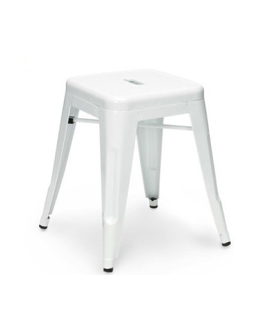 Taburete TOL EK LIMITED 46, bajo, acero, blanco