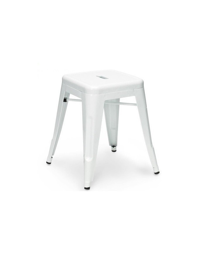 Taburete TOL EK LIMITED 46, bajo, acero, blanco