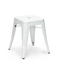 Taburete TOL EK LIMITED 46, bajo, acero, blanco