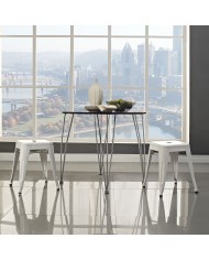 Taburete TOL EK LIMITED 46, bajo, acero, blanco