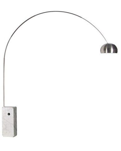Lámpara NEW ARC BIG, pie salón, base de mármol blanco