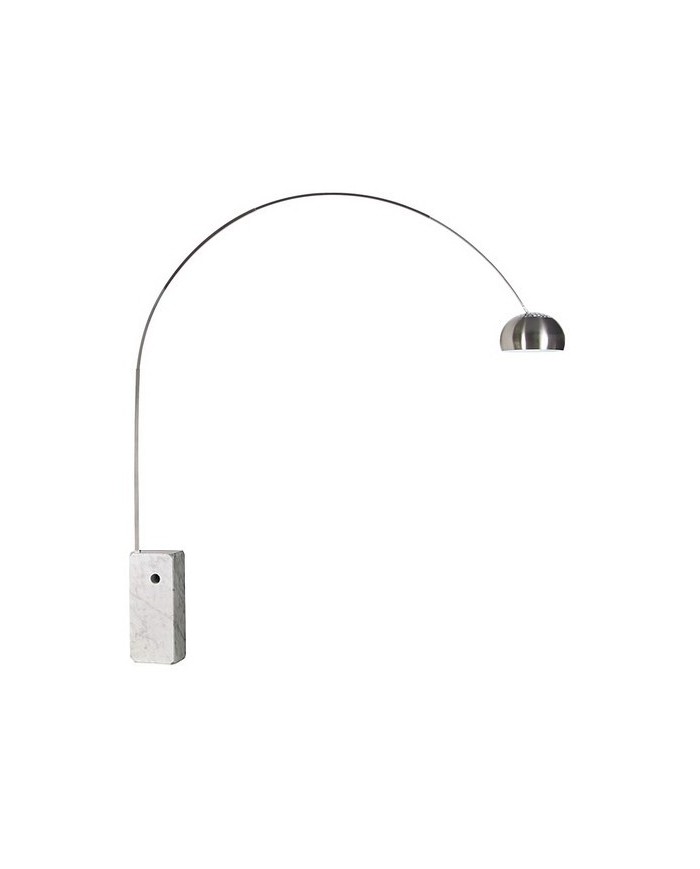 Lámpara NEW ARC BIG, pie salón, base de mármol blanco