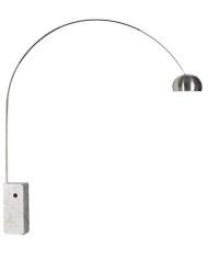 Lámpara NEW ARC BIG, pie salón, base de mármol blanco