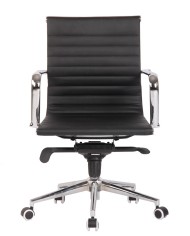 Sillón de oficina ROTERDAM, giratorio, similpiel negra