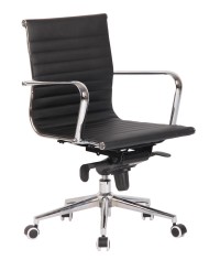 Sillón de oficina ROTERDAM, giratorio, similpiel negra