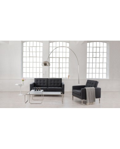 Lámpara NEW ARC BIG, pie salón, base de mármol blanco