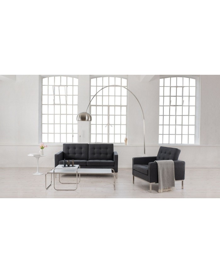 Lámpara NEW ARC BIG, pie salón, base de mármol blanco