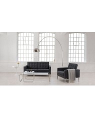 Lámpara NEW ARC BIG, pie salón, base de mármol blanco