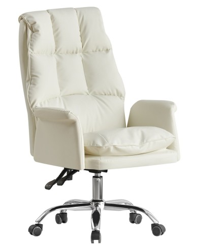 Sillón de oficina MAINZ, alto, giratorio, similpiel blanco roto