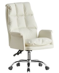 Sillón de oficina MAINZ, alto, giratorio, similpiel blanco roto