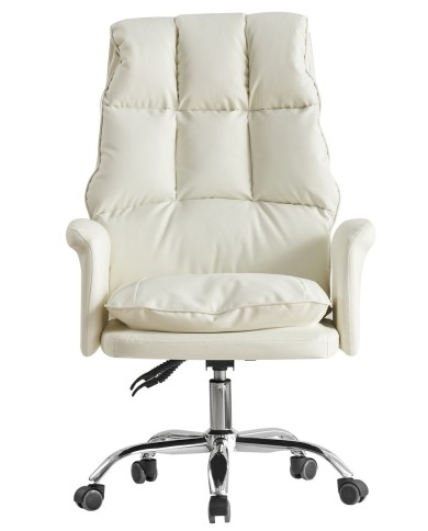 Sillón de oficina MAINZ, alto, giratorio, similpiel blanco roto