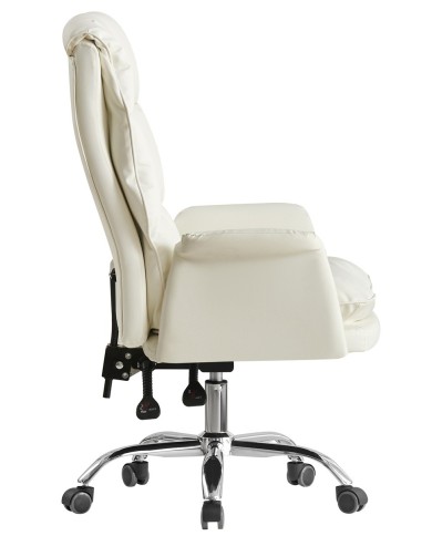 Sillón de oficina MAINZ, alto, giratorio, similpiel blanco roto