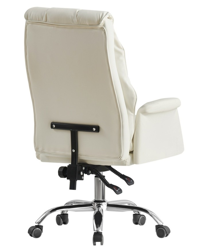 Sillón de oficina MAINZ, alto, giratorio, similpiel blanco roto
