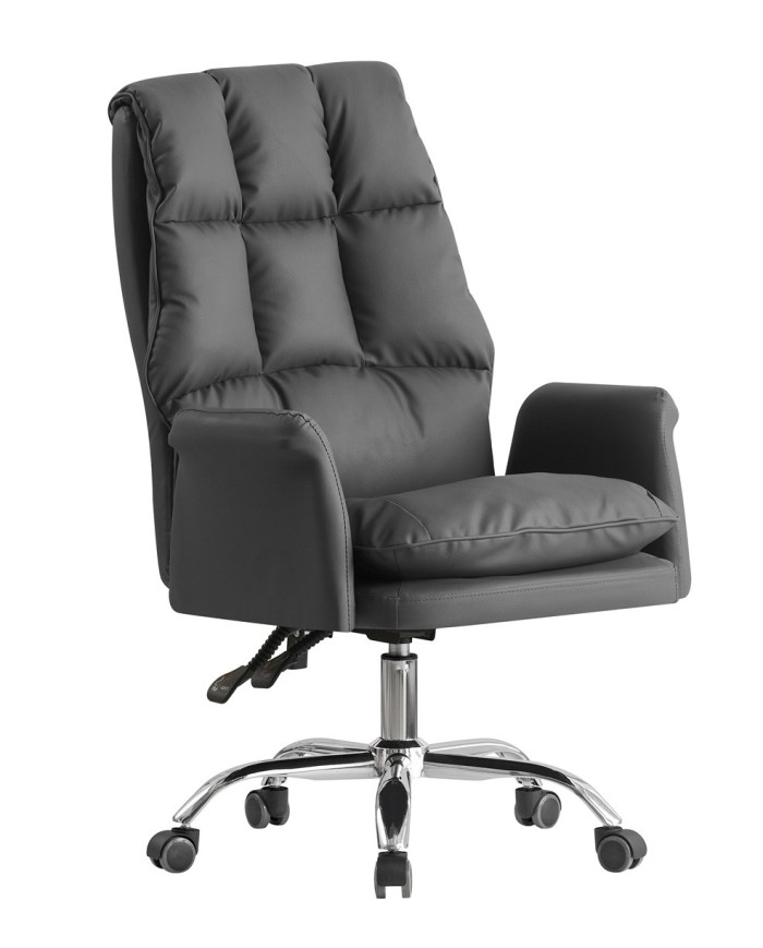 Sillón de oficina MAINZ, alto, giratorio, similpiel gris