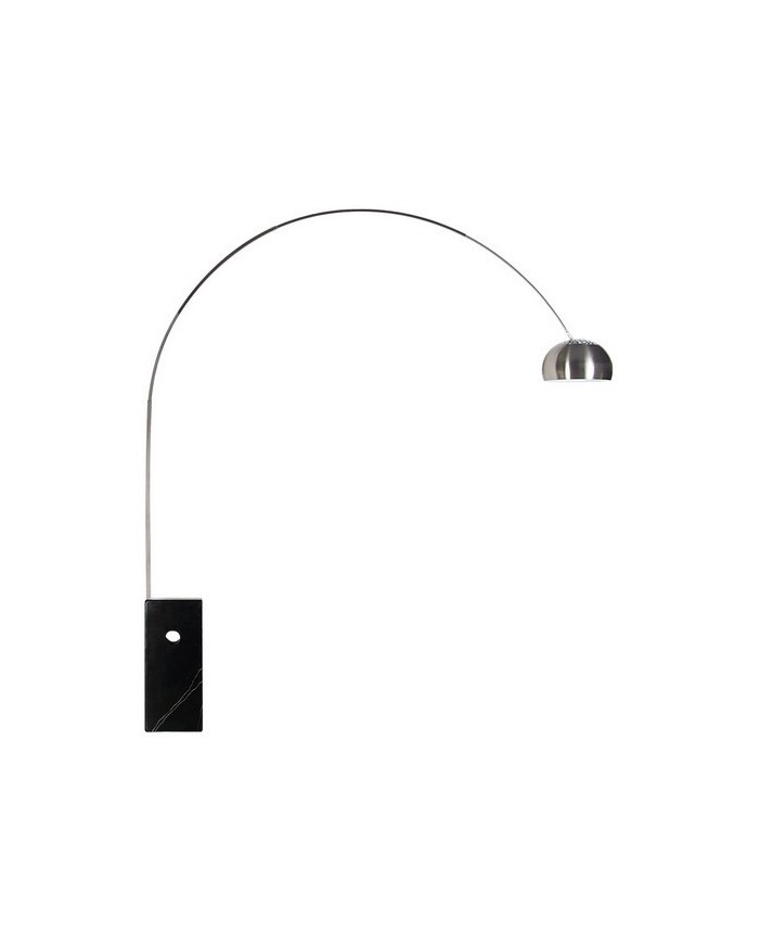 Lámpara NEW ARC BIG, pie salón, base de mármol negra