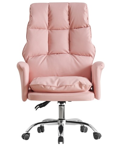 Sillón de oficina MAINZ, alto, giratorio, similpiel rosa light