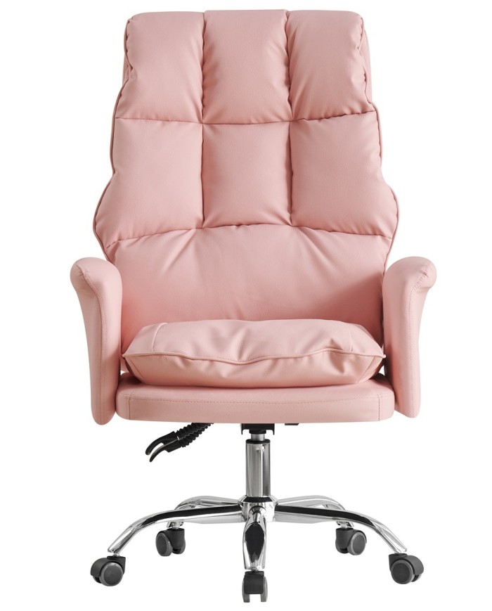 Sillón de oficina MAINZ, alto, giratorio, similpiel rosa light