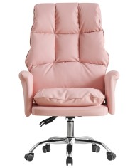 Sillón de oficina MAINZ, alto, giratorio, similpiel rosa light