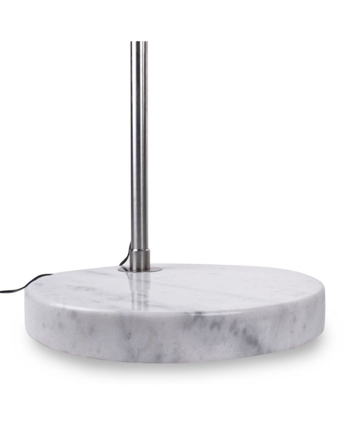 Lámpara AR, pie salón,  cromada, base mármol blanco