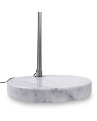 Lámpara AR, pie salón,  cromada, base mármol blanco
