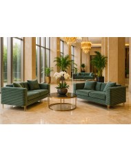 Sofá LARIOS, 3 plazas, tejido corduroy verde claro