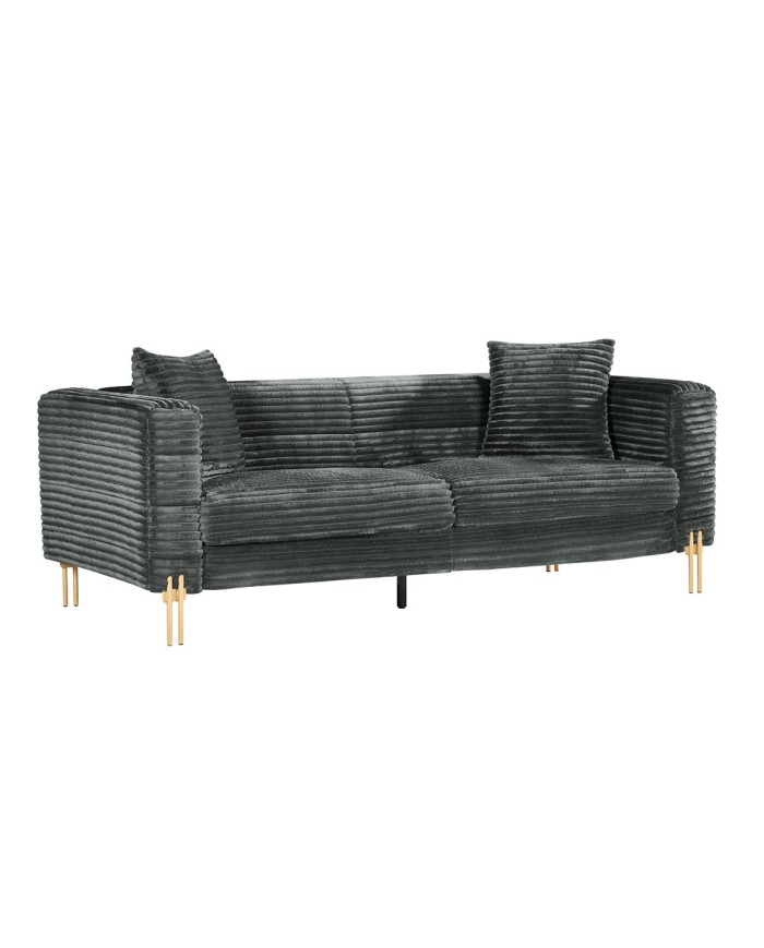 Sofá LARIOS, 3 plazas, tejido corduroy gris