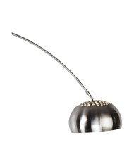 Lámpara AR, pie salón,  cromada, base mármol blanco