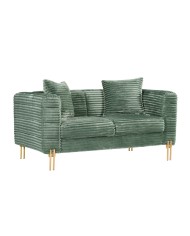 Sofá LARIOS, 2 plazas, tejido corduroy verde claro