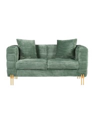 Sofá LARIOS, 2 plazas, tejido corduroy verde claro