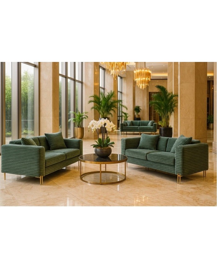 Sofá LARIOS, 2 plazas, tejido corduroy verde claro